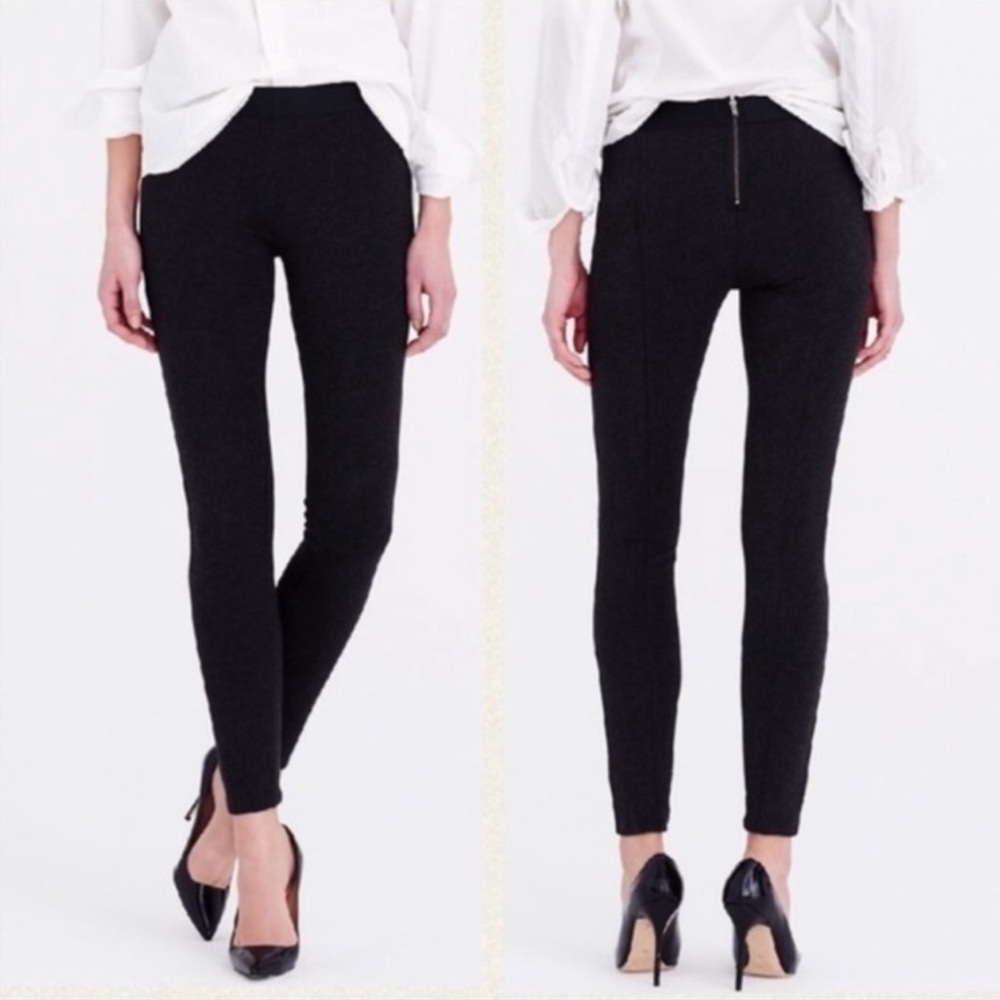 J. Crew Black Pixie Legging Pants With Exposed Ba… - image 1